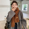 Winter Thickened Thermal Knitted Scarf for Women Men Solid Color Korean Warmer Long Size Scarve Christmas New Year Gifts Unisex. 