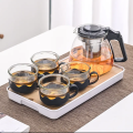 Infuser Kettle and 4 Cups, Black tea with infuser kettle, Teapot set glass infuser teapot and 4 Cups, 950 ml Kettle and 100 ml capacity of each cup. 