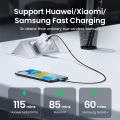 UGREEN 240W USB C To USB Type C Cable Ultra Fast Charging Cable PD 240W Fast Charger 5A USB For Samsung Galaxy S25 S24 Ultra A iPhone 16 Max Pro OPPO Reno 12 Find N Xiaomi 15 14 Pro Redmi K70 60 Pro Huawei Mate 70 60. 