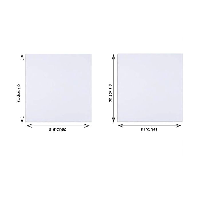 2 Piece Of 8X8 Inches Canvas For Painting - Canvas Board