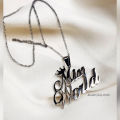 Personalized Crown Silver Plated Name Locket - Double Name Necklace. 