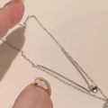Jewelry Necklace Sparkling Surface Simple Heart Clavicle Chain Wedding Necklace. 