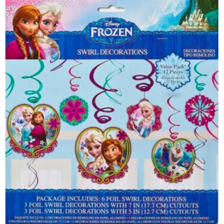 Frozen Theme Birthday Foil Hanging Swirl Spiral Ornaments 22PCS Party Supplies Decorations Celebrations