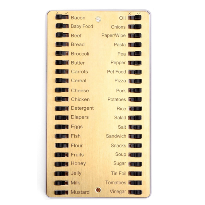 Metal Grocery List,Reusable Shopping List,Metal Sliding Shopping List Memory Reminder Board,Convenient Tools for Home Easy Install Easy to Use