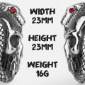 Stainless Steel Men Rings Snake Medusa Red Eyes Skull Punk Rock Gothic for Biker Male Boy Jewelry Creativity Gift Wholesale. 