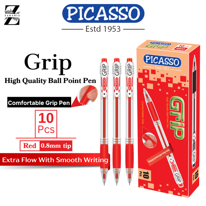Picasso%20Grip%20Ball%20Pen%20Blue%20Red%20Black%20-Office%20Stationery%20-%20School%20Stationery%20-%20%20for%20Smooth%20and%20Comfortable%20Writing%20Experience%20Pack%20of%2010%20Pens%20-%20Image%204