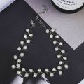 Fish Line Pearl Necklace Choker Short Clavicle Chain Women. 
