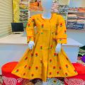 Stylish Rose Embroidered Gown/Coat 3 Piece Suit for Women with Inner & Trouser - Embroided Dresses for Women. 
