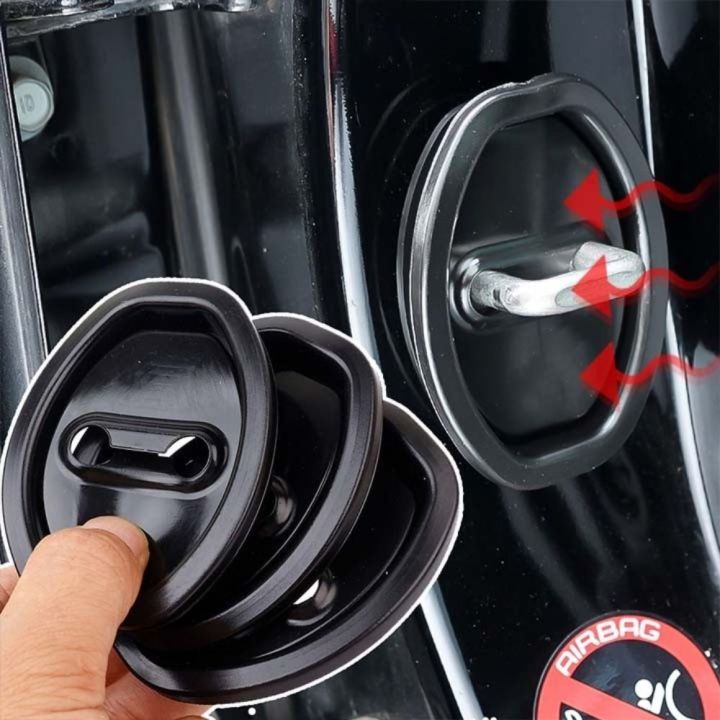 New Silent Accessories Car Door Lock Buckle Protection Cover 1/4PCS Auto Accessories Door Shock Absorber Cushion Black/White Silicone Anti-Collision Car