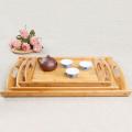 Set of 3 Bamboo Wooden Multipurpose Tray with handles for Serving Breakfast, Food, Refreshment (Set of 3 Different Sized Trays). 