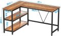 Customized L Shaped Desk 48 inch Corner Desk with Storage Shelf Writing Computer Desk Saving Space for Home Office PC Workstation Laptop Table. 