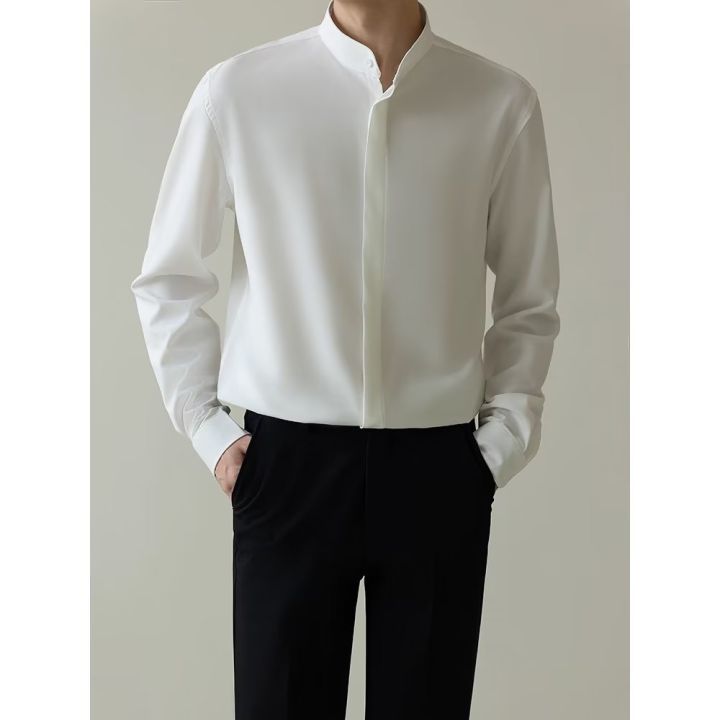 Summer%20thin%20stand%20up%20collar%20ice%20silk%20short%20sleeved%20for%20men%20Ins%20trendy%20brand%20new%20Chinese%20light%20mature%20style%20slim%20fit%20one%20and%20a%20half%20shirt%20-%20Image%208