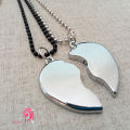 Heavy Metal Magnetic Heart Pendant Necklace gift for Friends Couples Pair of 2 Lockets. 