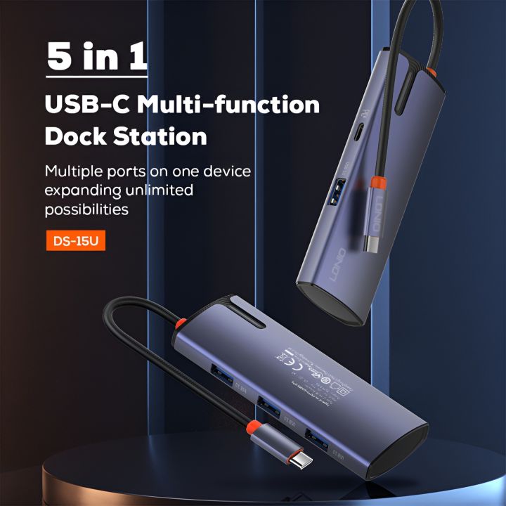 LDNIO DS-15U PD100W USB-C Multi-function Docking Station Multiport USB ...