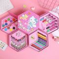 Color Kit Art Set Color Box Set For Kids Colors Box Color Pencil ,Crayons , Water Color, Sketch Pens Set of 46 Pieces for Boys and Girls kids Painting School Kit. 