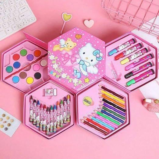 Color Kit Art Set Color Box Set For Kids Colors Box Color Pencil ,Crayons , Water Color, Sketch Pens Set of 46 Pieces for Boys and Girls kids Painting School Kit