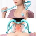Multifunctional Neck Massager Six Wheel Neck Massager, Clip Neck Massage Spine Massager Roller Back Massager Manual Multifunctional Home Use Fatigue Relief Cervical Spine Massager Deep Massager. 