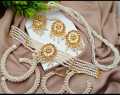 Traditional Golden Finish Necklace , Earrings , Bindia | Teeka & Adjustable Bangle Jewellery Set For Girls - Bridal Choker Jewellery Set - Jewellery Set For Girls - Bridal Jewellery Set - Bride Jewelery Set. 