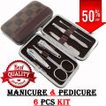 6pcs Manicure Pedicure Kit – Professional Nail Clipper Trimmer Set Cleaner Cuticle Beauty Grooming Kit - Stainless Steel Nail Cutter - Portable Travel Nail Care Hygiene Kit –Multifunctional Scissor - Ear Pick. 