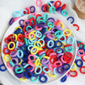 100Pcs Hair Bands For Children Colourful Scrunchie Rubber Band Ponytail Holder Hair Ties Elastic Hair Band Girl Hair Accessories. 