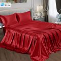 Silk Bedsheet Plain King Size, 3 Piece Printed Fancy Silk 1 Bed Sheet King Size with 2 Silk Pillow Covers, Silk Bed Sheet King Size Fancy has Soft and Luxurious Feel. 