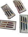 Three pen gift pen set, fountain ballpoint roller pens. 