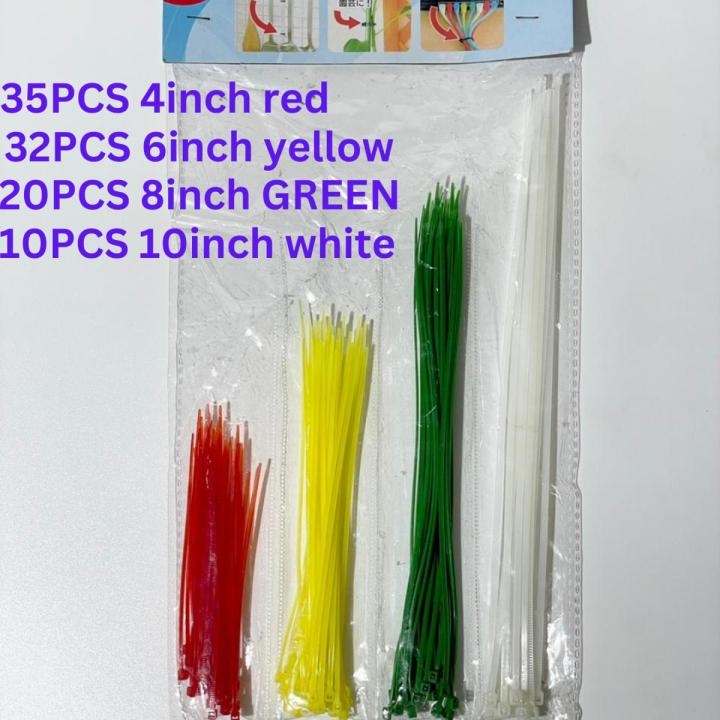 MIX Cable Tie RED/ YELLOW/WHITE/GREEN Color Self-locking Plastic Wire Zip Tie