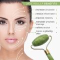 Jade Roller and Gua Sha Set 100% Green Stone Natural Facial Massager Scraper Neck Body Relaxation Slimming Gua Sha Board Beauty Thin Lift Skin Care. 