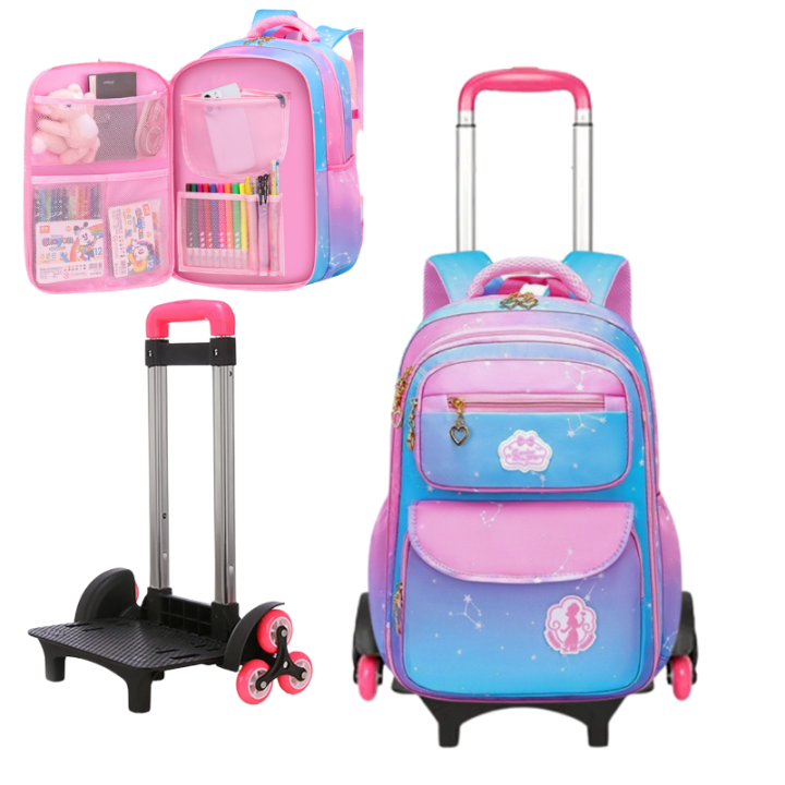 NEW%20Waterproof%20Kids%20Trolly%20School%20Backpack-%206%20Wheels%20-%20Image%203