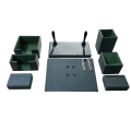 Black / Green Senator Office Desk Organizer 8 Pcs Office Table Set. 