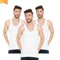 Pack of 3 Export Quality Men's Without Sleeves Vest/Sando -100% Cotton Bunyan - White Inner wear. 