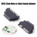 Slimline SATA AdapterATA 7+15 22pin Male to Slim 7+6 13pin Female Adapter for Desktop Laptop HDD CD-ROM Hard Disk Drive. 