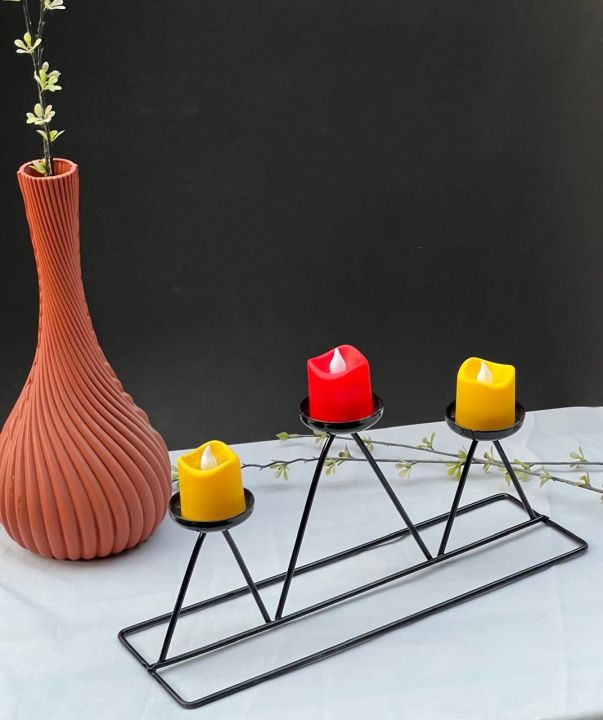 1 pcs Nordic Style Candlestick Metal Candle Holder Modren Look Three Tier Candle Holder Creative Home Accents