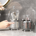 Makeup Brush Holder with Lid 360 Rotating Clear Dustproof Make Up Brushes Container -D Easy to Use. 