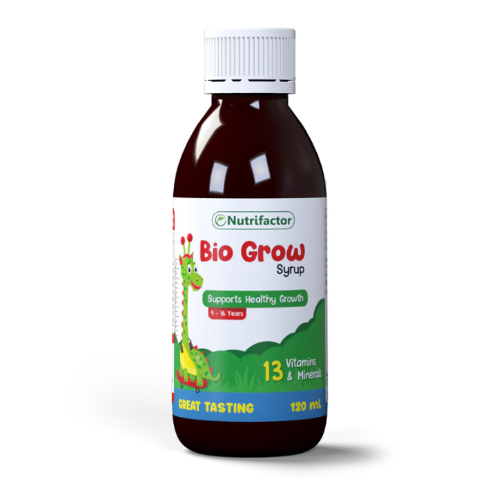 Nutrifactor Bio Grow - Multivitamin and Mineral Supplement for Kids, Boosts Appetite, Supports Growth and Brain Development, Enhances Energy and Immunity