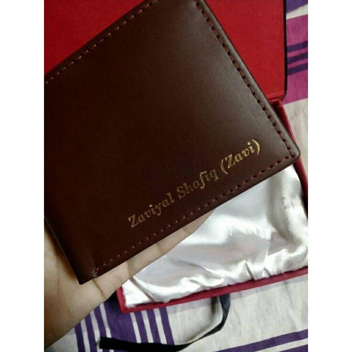 Customized Name Leather Name Wallet With Beautiful Box Packing