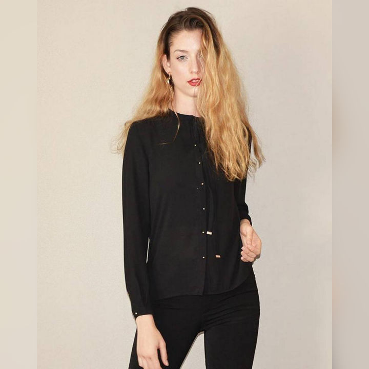 Black Chiffon Shirt for Women