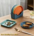 8pcs Heart Shaped Multi-Coloured Snack Plates For Kidz HEART SHAPE 8 PLATE WITH STAND/EASY AND TRENDY FOR SERVING & USAGE/8PC PLATE SET Pack of 6 plastic glass. 