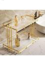 Cosmetics 2 Tier Bathroom Organizer Storage makeup storage perfumes with marble glass plates. 