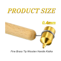 0.4Mm Fine Brass Tip Wooden Handle Art Deco Writing Crayons Ruler Pen with Clean Line for Painting Staining. 