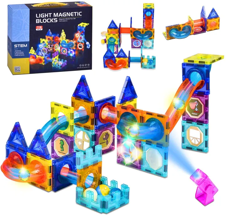 75%20PCS%20Magnetic%20Tiles%20Building%20Blocks%20Set%203D%20Magnetic%20Toys%20with%20Lights%20for%20Kids,%20Colorful%20Magnetic%20Marble%20Run%20Balls%20Educational%20Toys%20for%20Children%203%20Years%20Up,%20STEM%20Birthday%20Gifts%20-%20Image%209