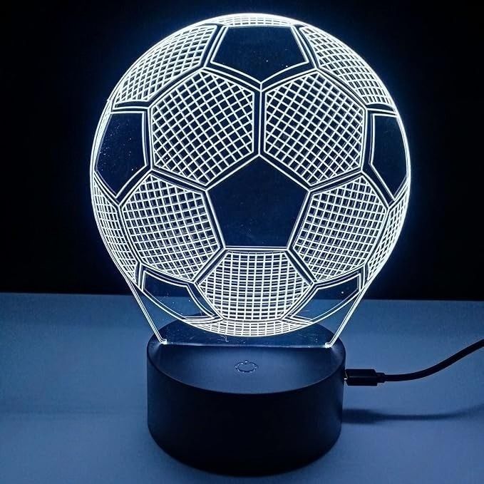 3D Acrylic Football LED Night Lamp – Engraved Illusion Light for Home ...