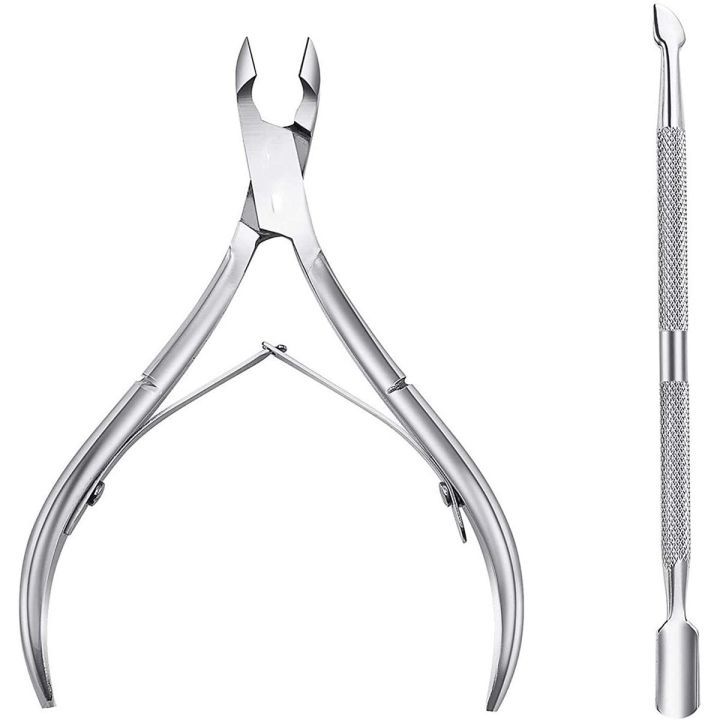 Cuticle Nipper Cuticle Cutter Tools and Remover with pc kit Cuticle Pusher for Dead Skin - Durable Manicure Tools and Cuticle Nail Clippers sat- Stainless Steel