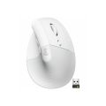 Logitech Lift Vertical Ergonomic Wireless Mouse White. 