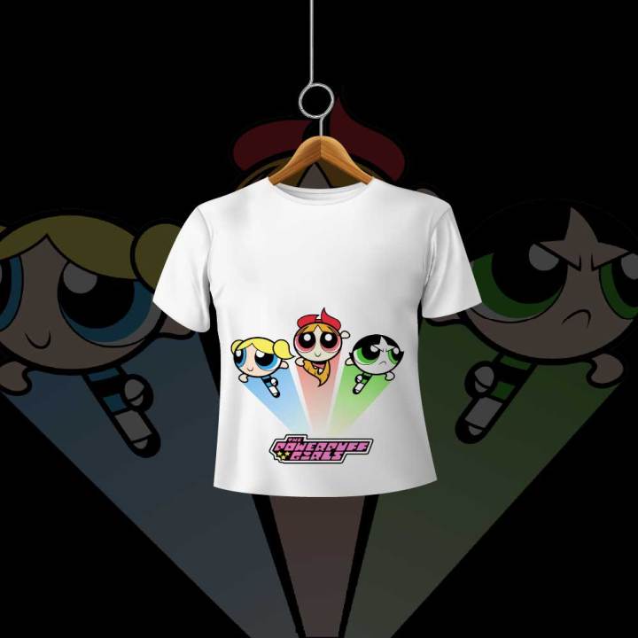 T SHIRT FOR GIRLS - THE POWER PUFF BLACK