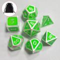 Funny Embossed Heavy Metal Polyhedral Dice DnD RPG SET 7pcs w/ Bag. 