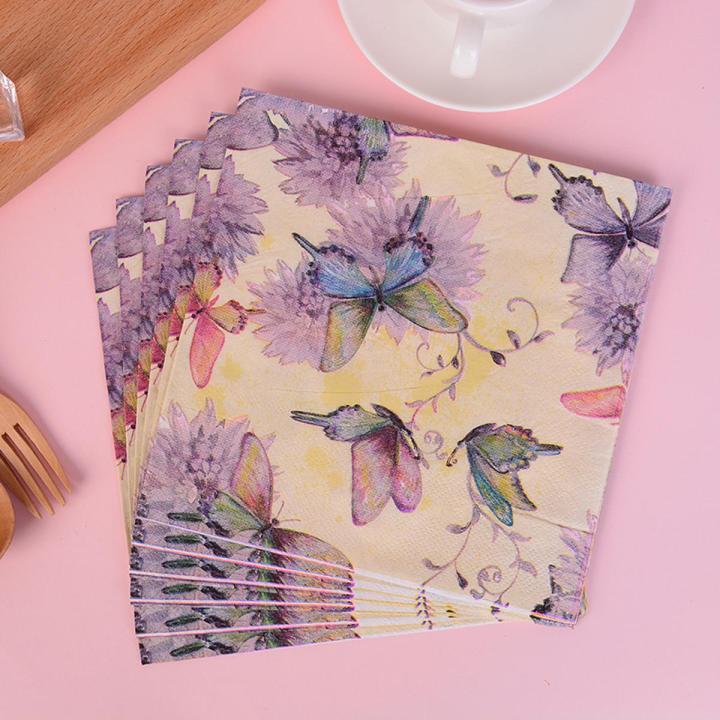 20Sheets/Pack Butterfly Pattern Decoupage Napkin Paper Tissue for Xmas Wedding Decor