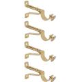 Pack OF 4 Adjustable Metal Curtain Holder Bracket for 3/4" Rod pole Golden and Silver Finish Heavy Duty. 