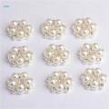 Silver Rhinestone Buttons Bulk, 15MM (Flatback) Embellishments for DIY Wedding Dress Clothing Crafts Decor, 10Pcs. 
