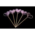 Pack of 5  Cake Topper (Purple HEART Shape Toppers - Sweets Picker). 